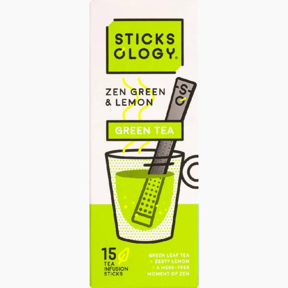 醒神檸檬綠茶丨檸檬味丨15枝裝丨綠茶茶棒丨STICKSOLOGY