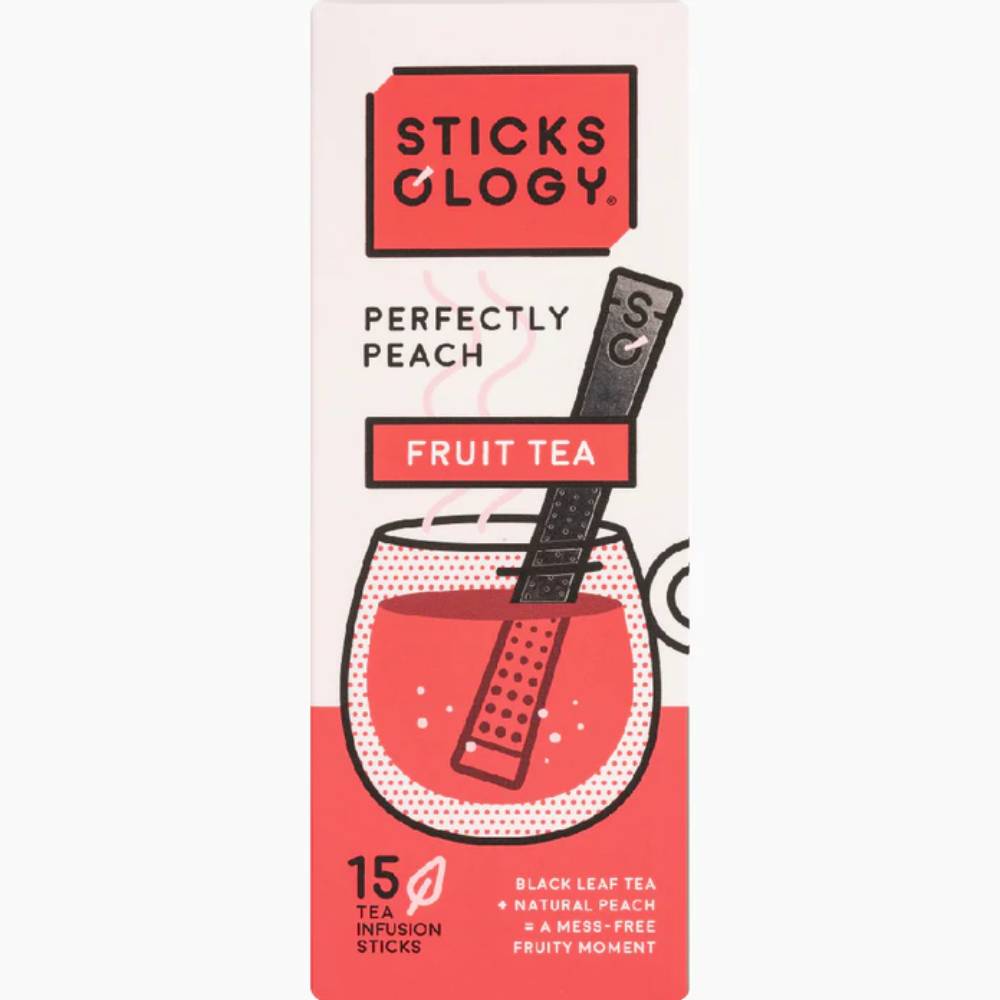 活力蜜桃紅茶｜蜜桃果味｜15枝裝｜紅茶茶棒｜STICKSOLOGY