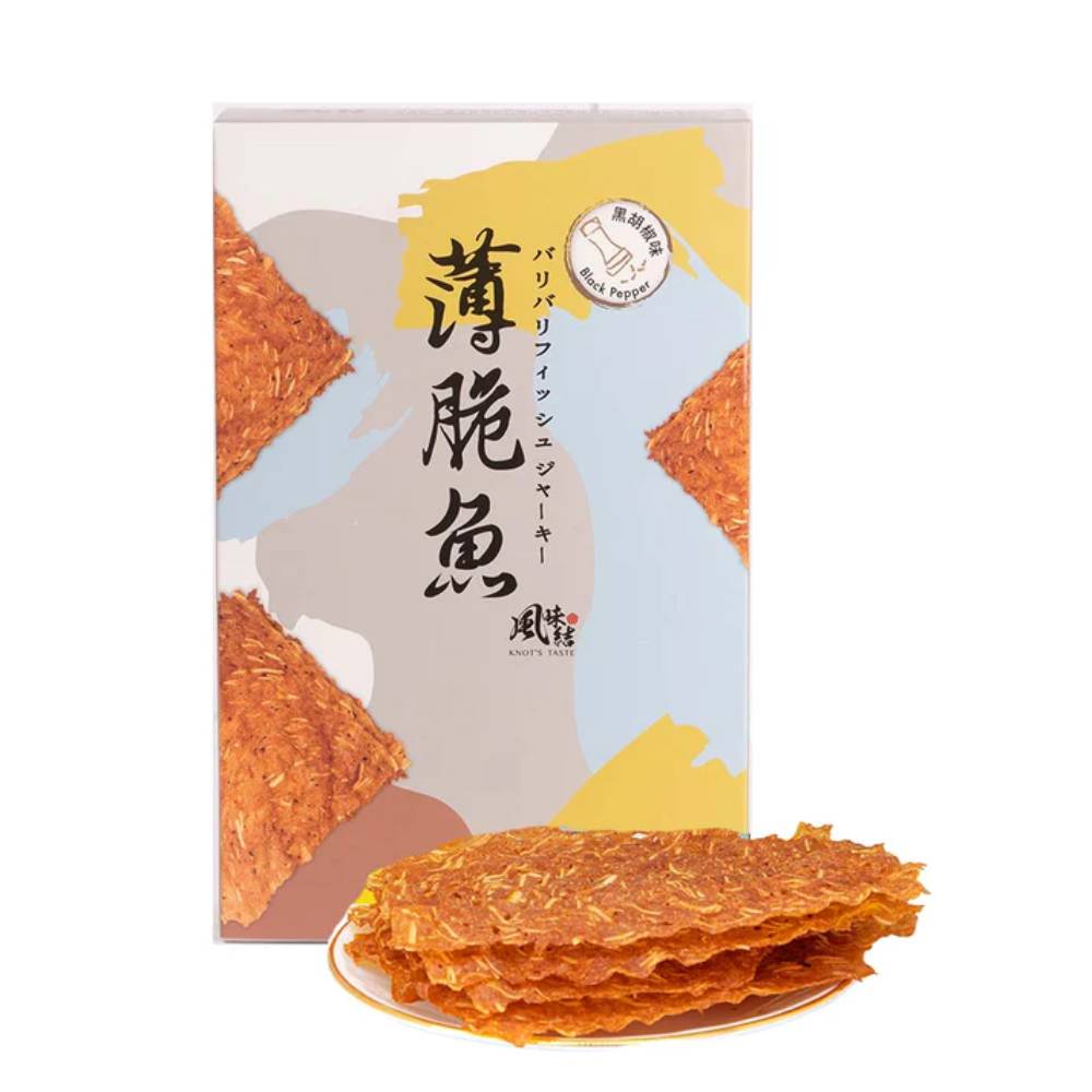 【現貨發售】薄脆魚黑胡椒味丨80G丨風味結丨台灣